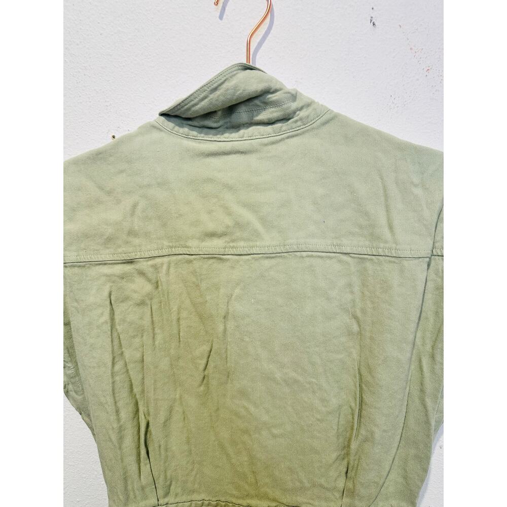 LAUREN RALPH LAUREN Green Linen Blend Notched Lapels Utility Jumpsuit size 8 - Picture 11 of 15